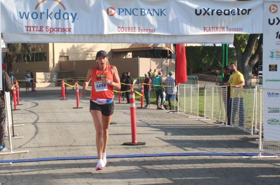 Lisa Christian, the coach for the Diablo Valley Heat, was the first woman to cross the finish line during the 5K.