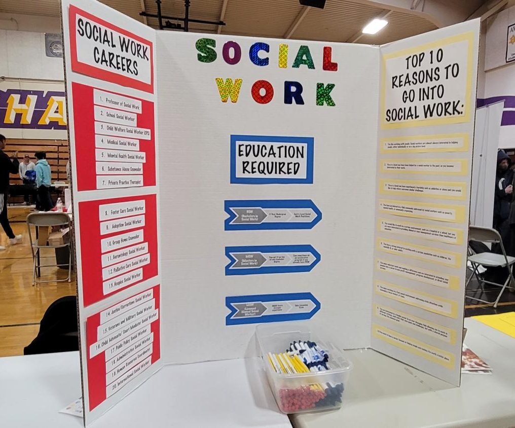 Students speak with local professionals at annual career fair