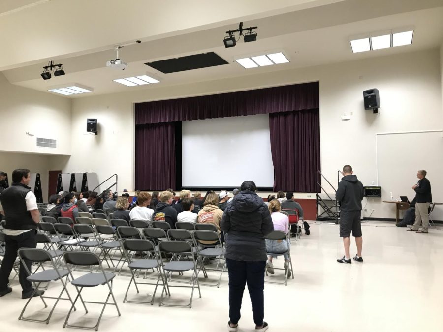 Athletes and parents split into "breakout rooms" according to each sport after everyone gathered in the MPR to discuss fall sports in 2022.
