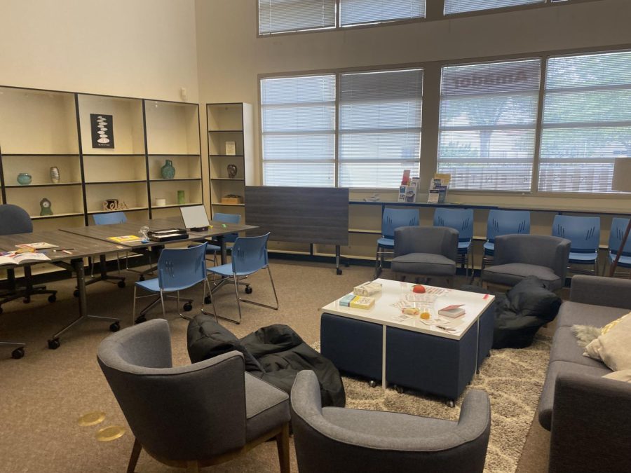 The Wellness Center has many comfortable couches and places for students to relax.