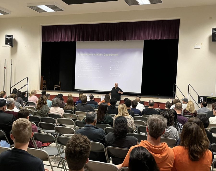 Athletic director Alphonso Powell hosted the Winter Athletic Orientation meeting in the MPR.