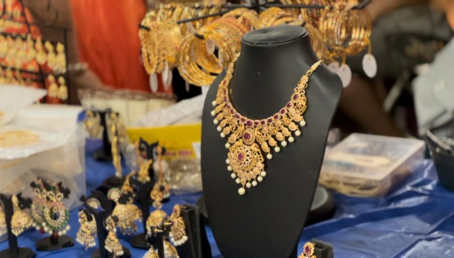 A variety of Indian-style jewelry were offered for purchase, ranging from wedding sets to everyday wear. 