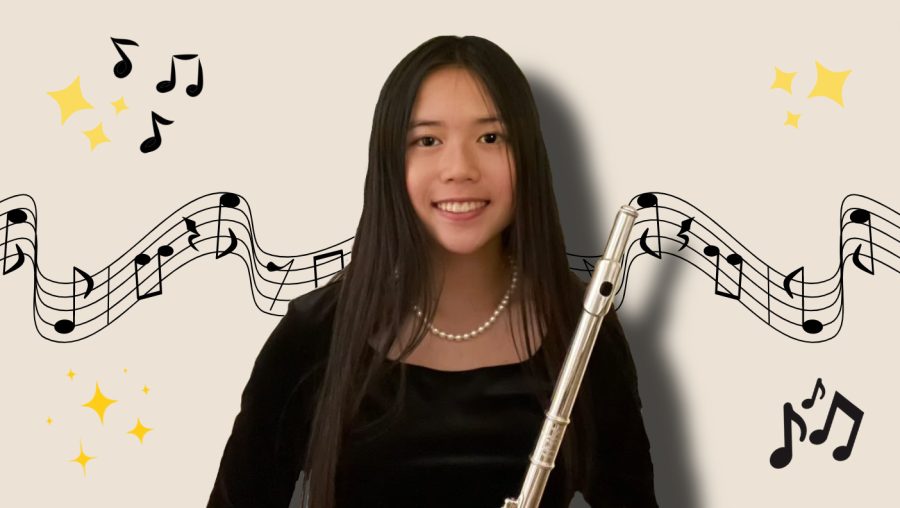 Kathryn Go, with flute in hand, prepares with excitement to play next summer at Carnegie Hall.