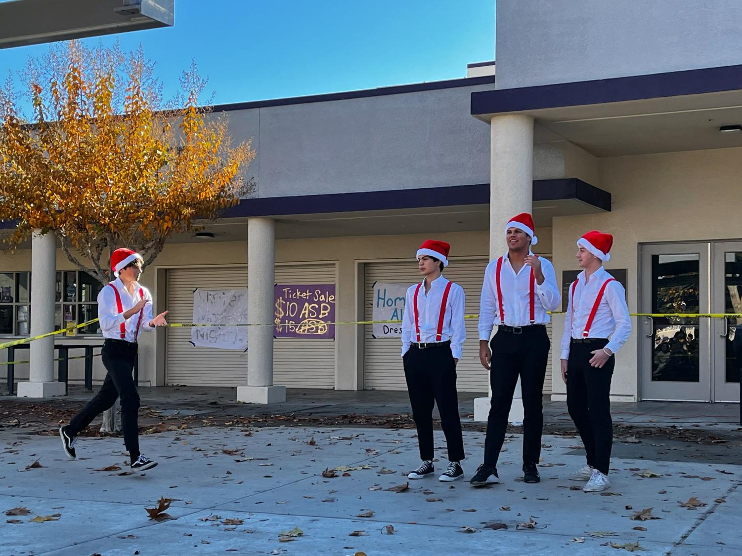 Mr. Amador introduces pageant participants with holiday dance