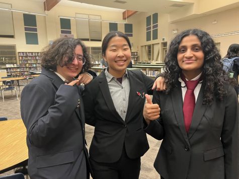 Unit 1 poses after the mock competition held in Amador's library.