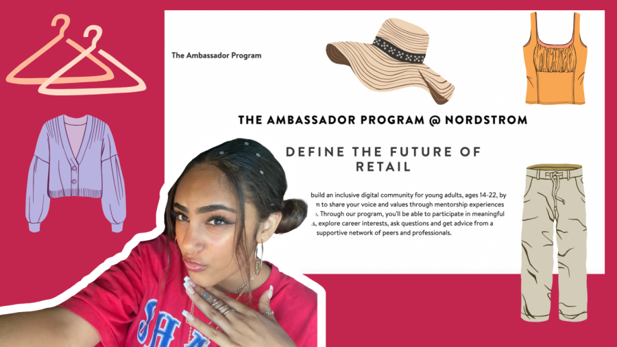 Since around July 2022, Simran Khemlani has been a student ambassador with Nordstrom, attending Zoom monthly information sessions to explore the fashion industry. 