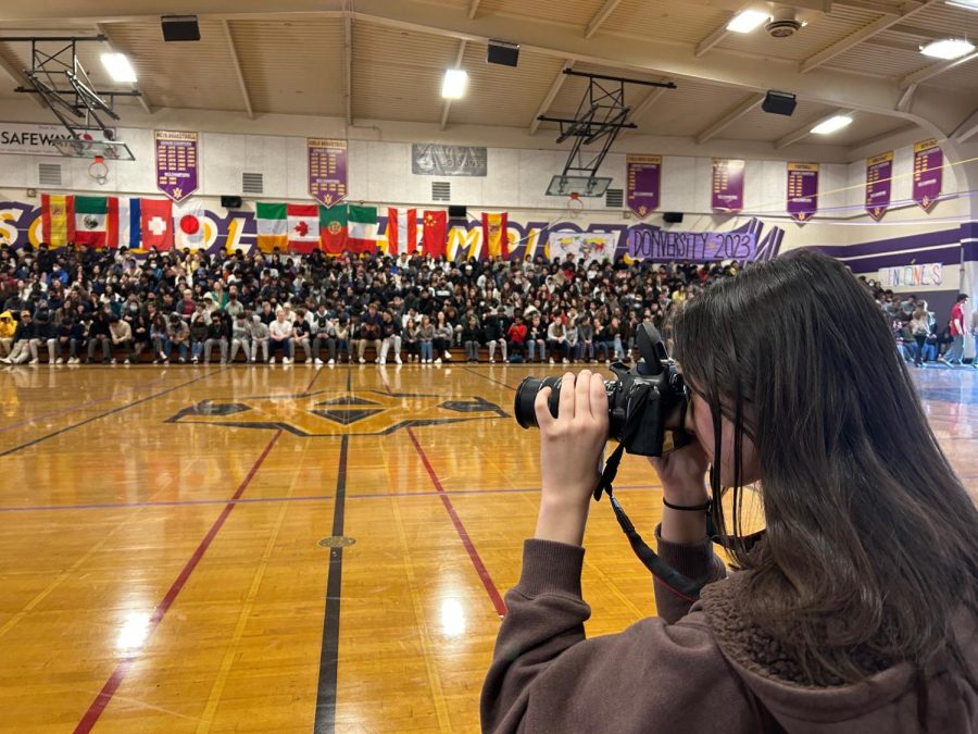 The event was split into two separate rallies in the small gym.