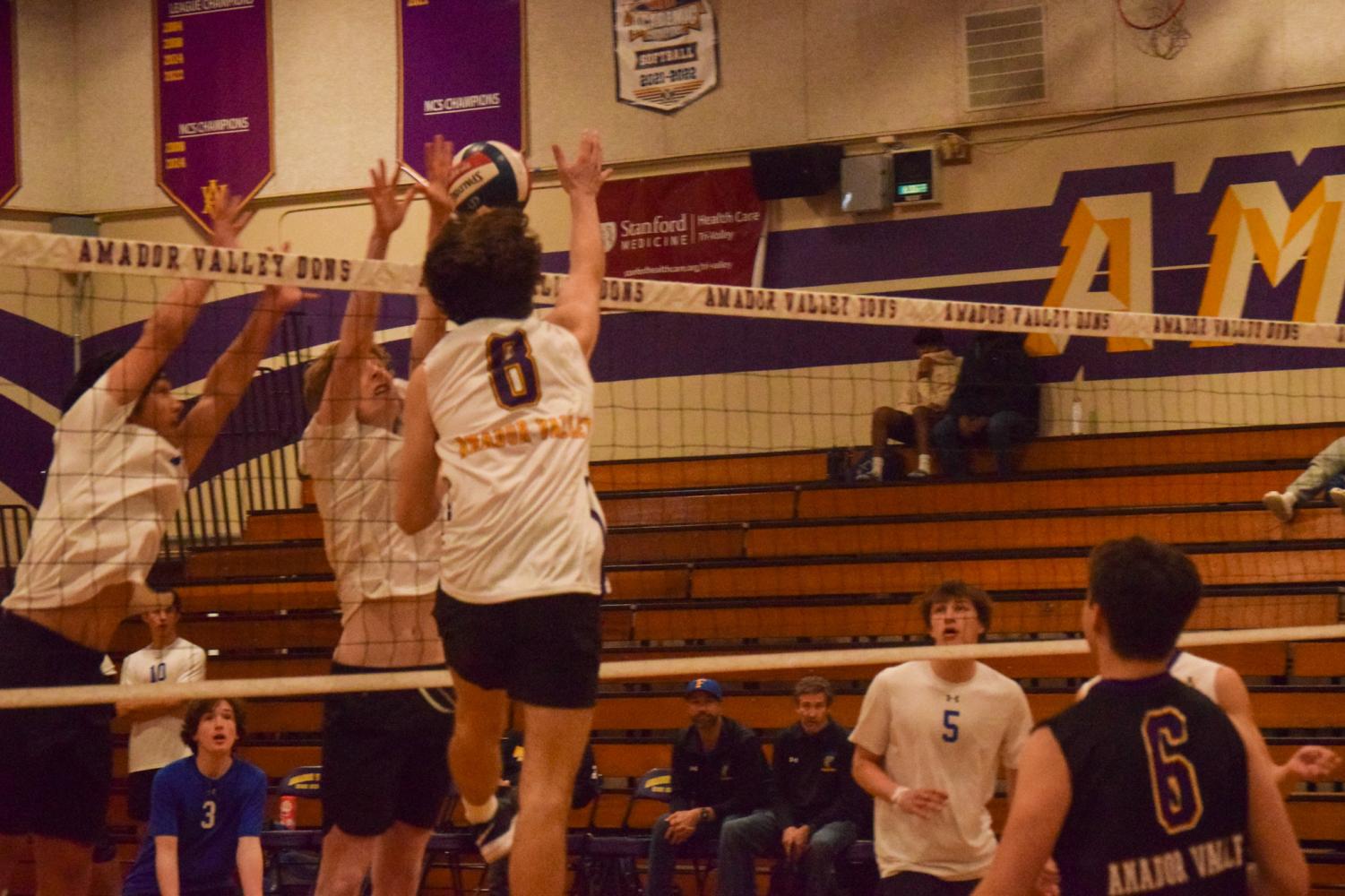 Boys varsity volleyball team defeats Foothill 3-1