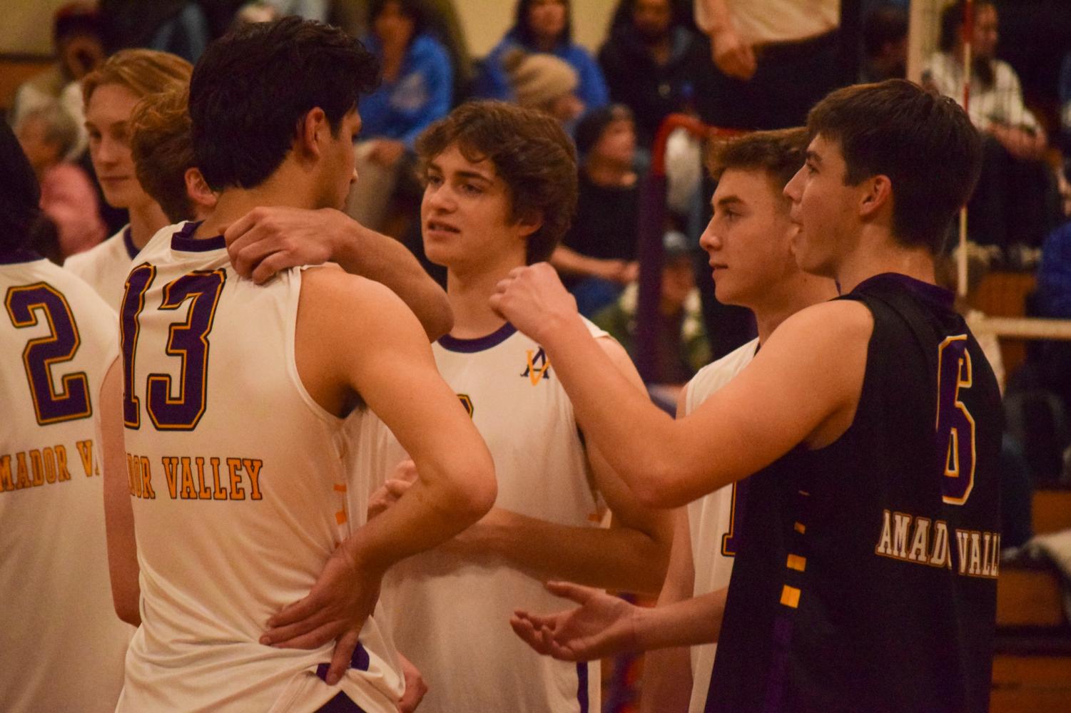 Boys varsity volleyball team defeats Foothill 3-1