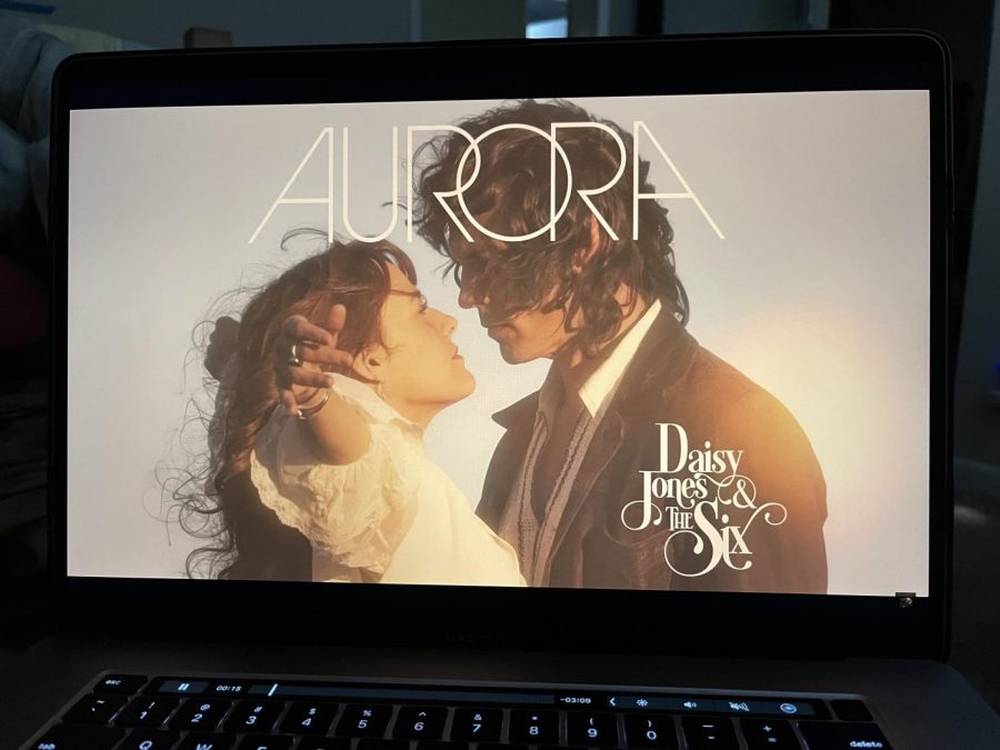 The album Aurora, made by the band in Daisy Jones and the  Six, is available  for streaming on music platforms like Spotify and Apple Music.