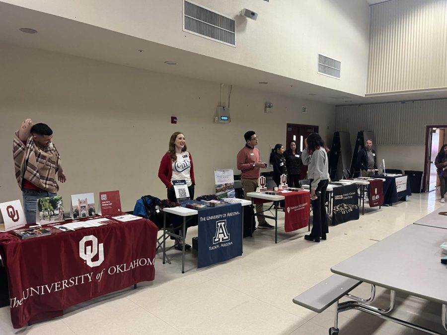 College counselors getting ready to talk to students about their future.