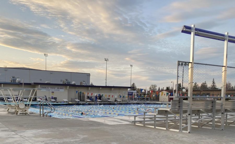 Student athletes at Pre-Season swim practice after school.