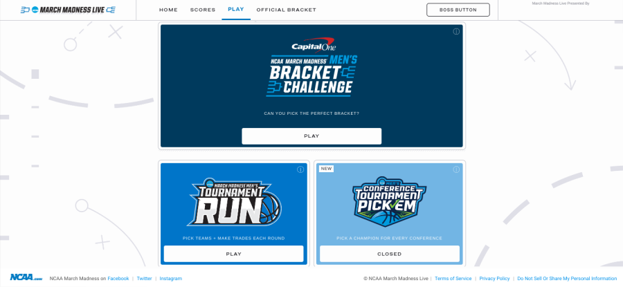  Students can create their own bracket on the NCAA website (pictured above), ESPN, or Yahoo and many more. 