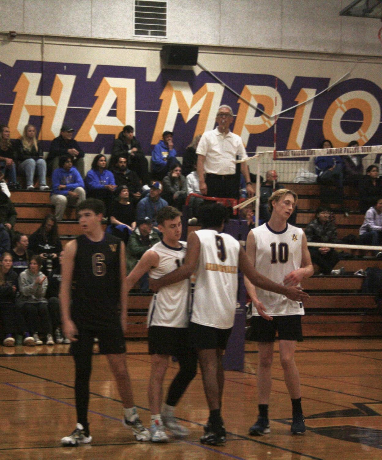 Boys varsity volleyball team defeats Foothill 3-1