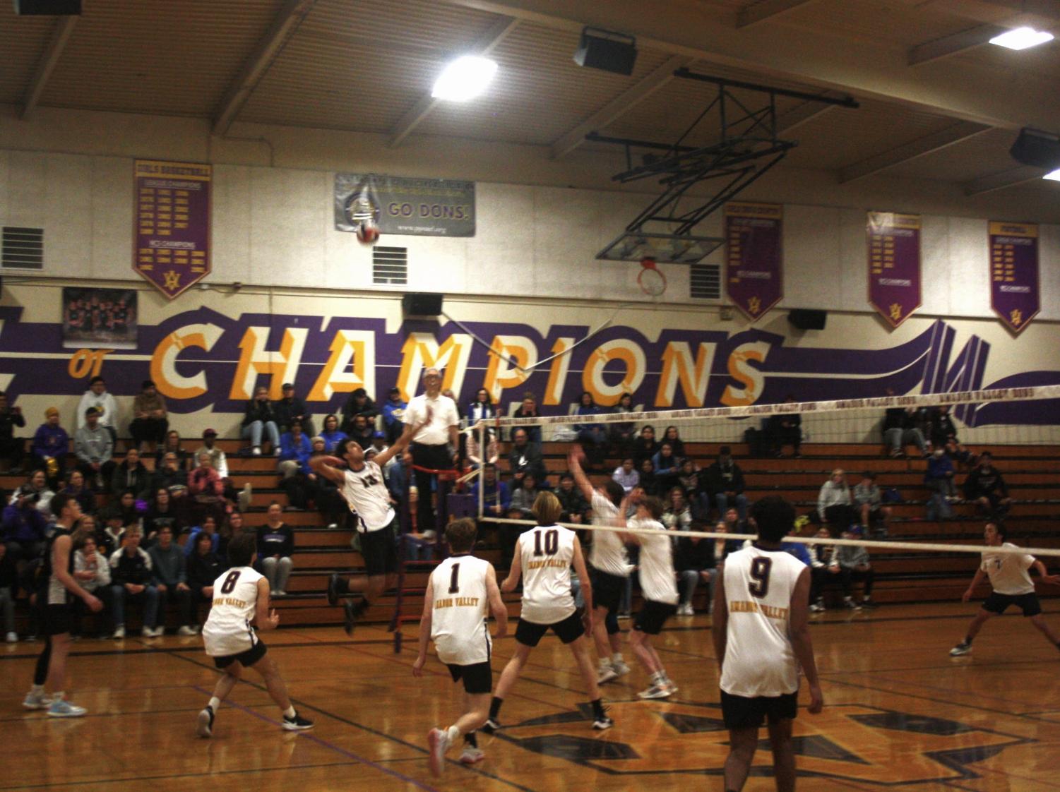 Boys varsity volleyball team defeats Foothill 3-1