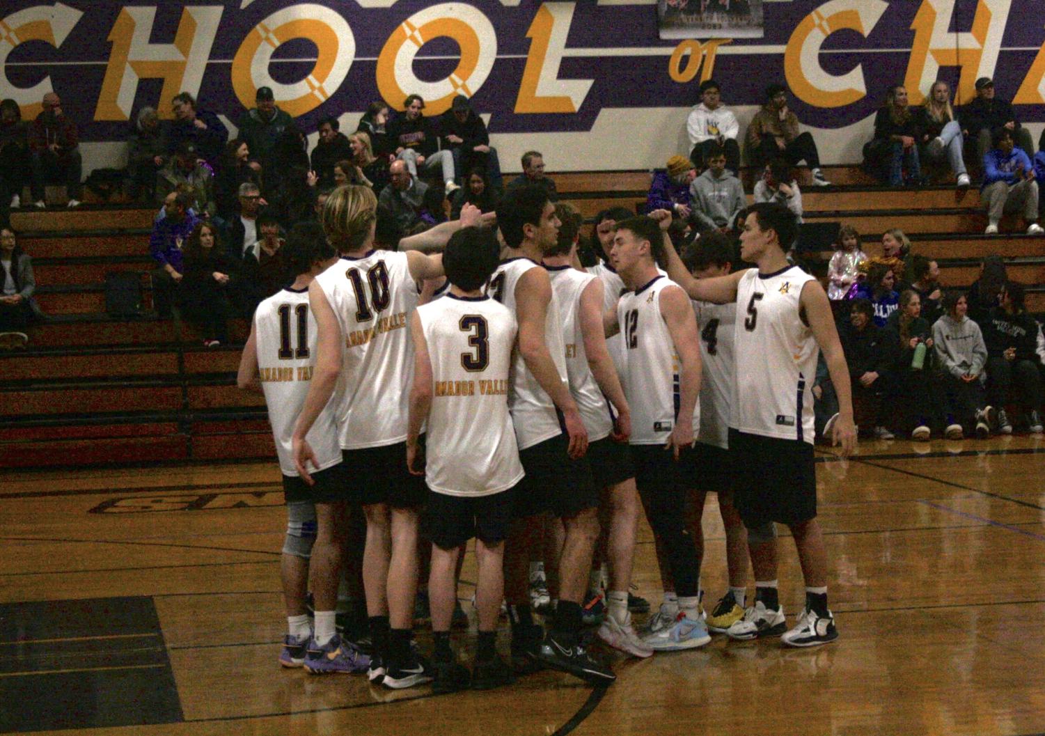 Boys varsity volleyball team defeats Foothill 3-1