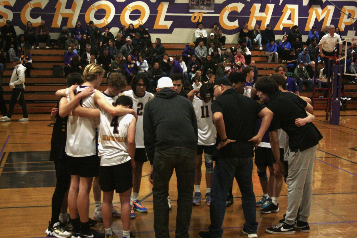 Boys varsity volleyball team defeats Foothill 3-1