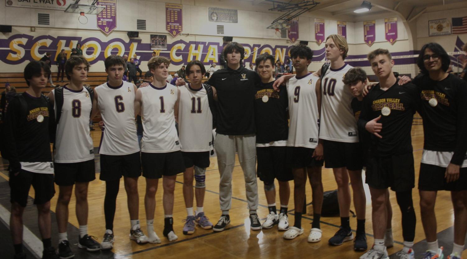 Boys varsity volleyball team defeats Foothill 3-1