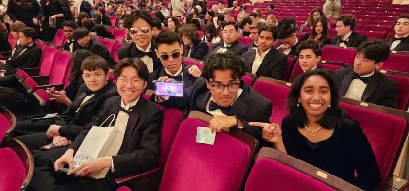 Amador band students wait in the audience before performing at the world-renowned Carnegie Hall in New York City.