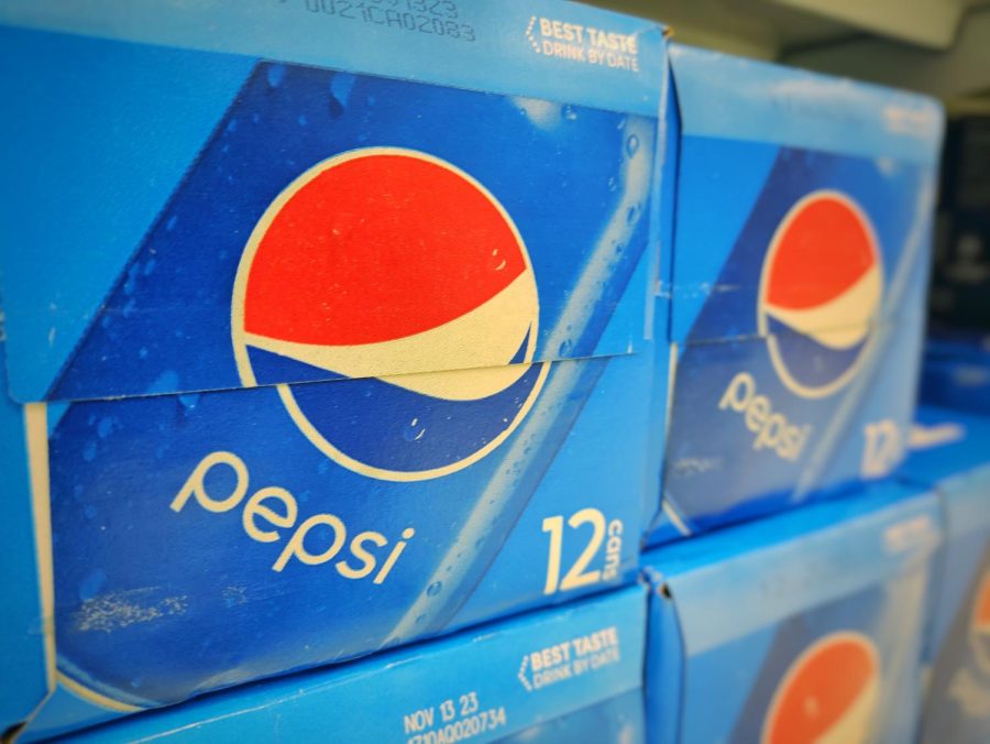The last lines of Pepsi boxes with the old Pepsi logo are on sale at Safeway. 