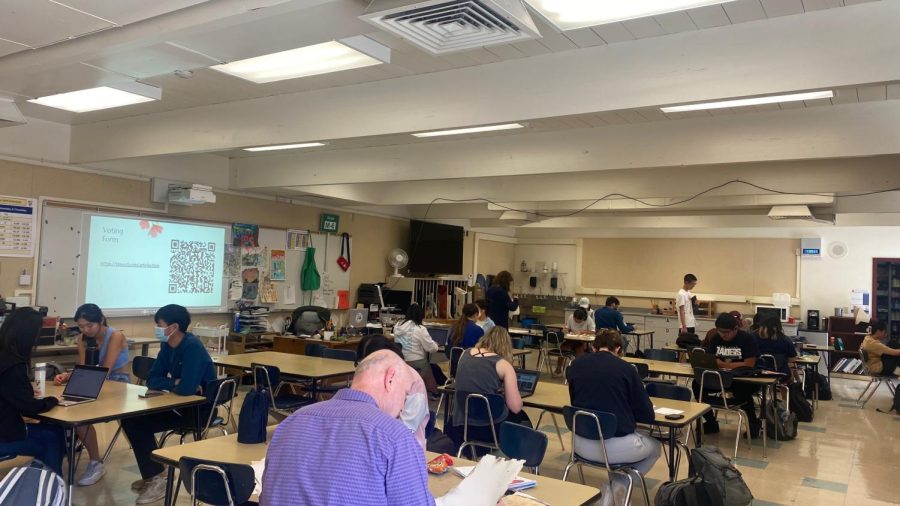 Students working individually on various projects in Mr. Doyle's Art Classes.