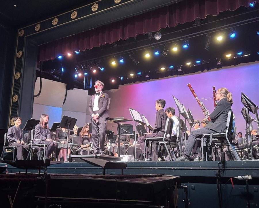 Concert Band performs their last piece of the year, The Big Cage, conducted by director Jonathan Grantham in the spring concert.