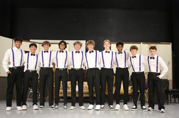 This years Mr. Amador boys pose in their classic style- a dressy outfit with purple suspenders.