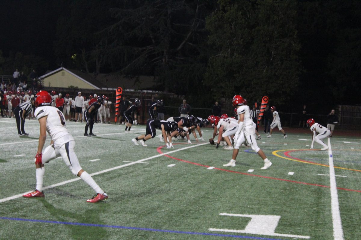 The Dons lining up against the Mustangs.