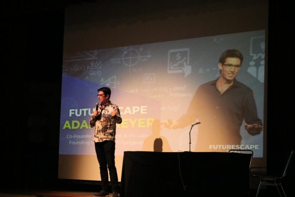 Adam Cheyer spoke to the Pleasanton community about the algorithm behind Siri, occasionally demonstrating his points with some magic.