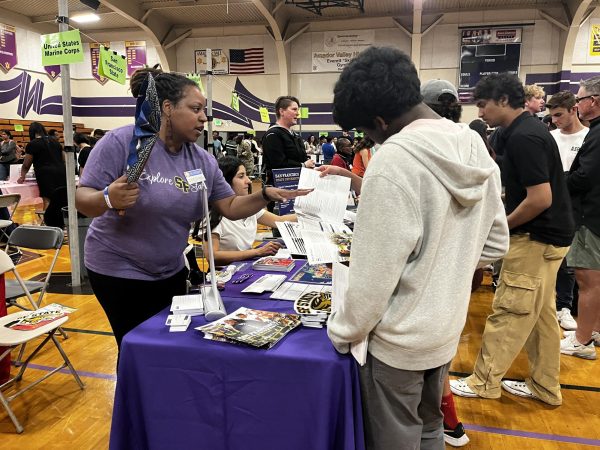 College representatives inform curious students about their universities and campus culture.