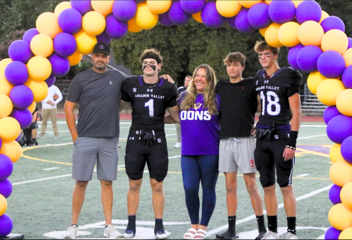 Senior Jake Goldsworthy (24) is celebrated in the Senior Night Game with his family right by his side.