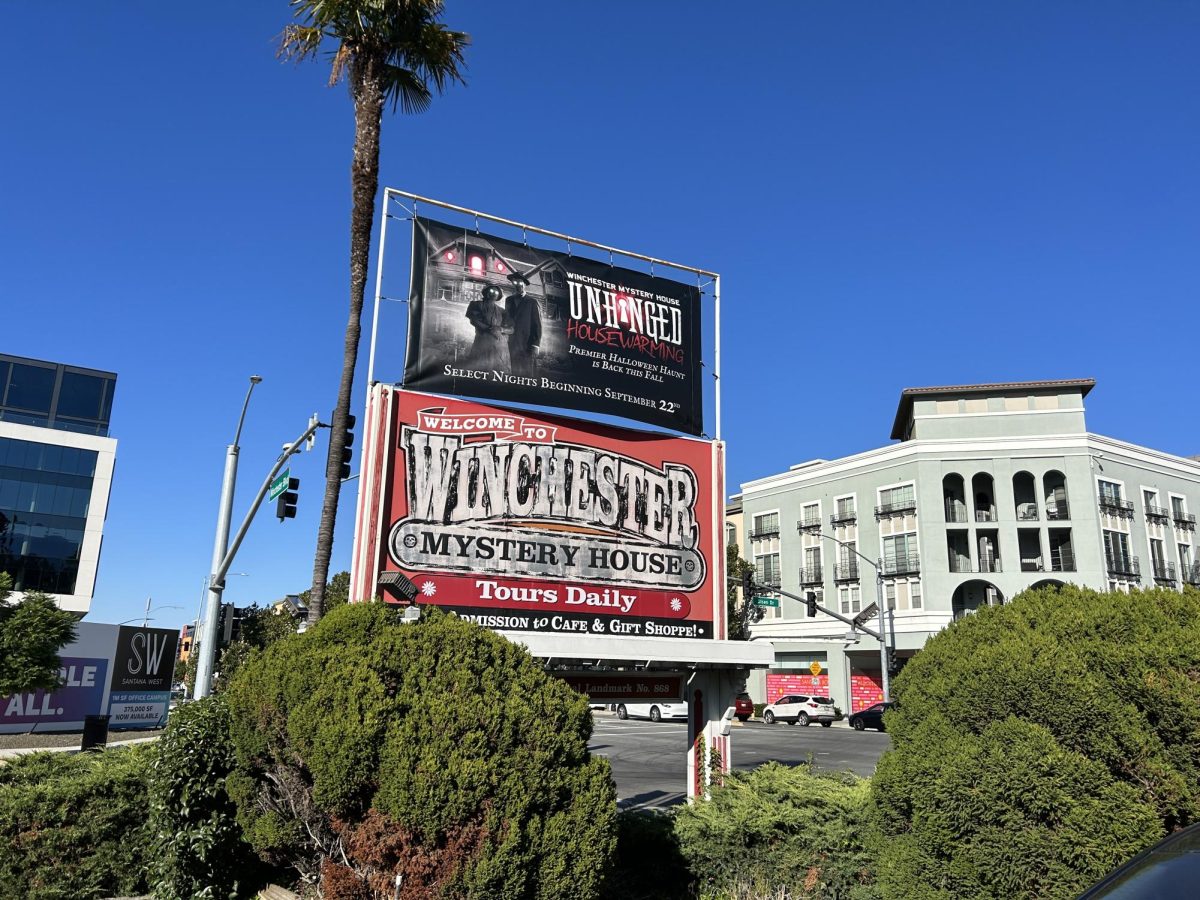 Located immediately across from the Santana Row shopping area, the Winchester Mystery House draws in thousands of visitors every day.