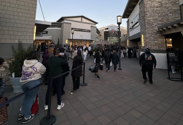 People lined up for hours to wait for a chance at the great deals at The San Francisco Outlets.