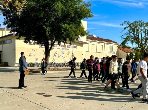 Evacuating students were sent back to their respective classes after the false alarm.