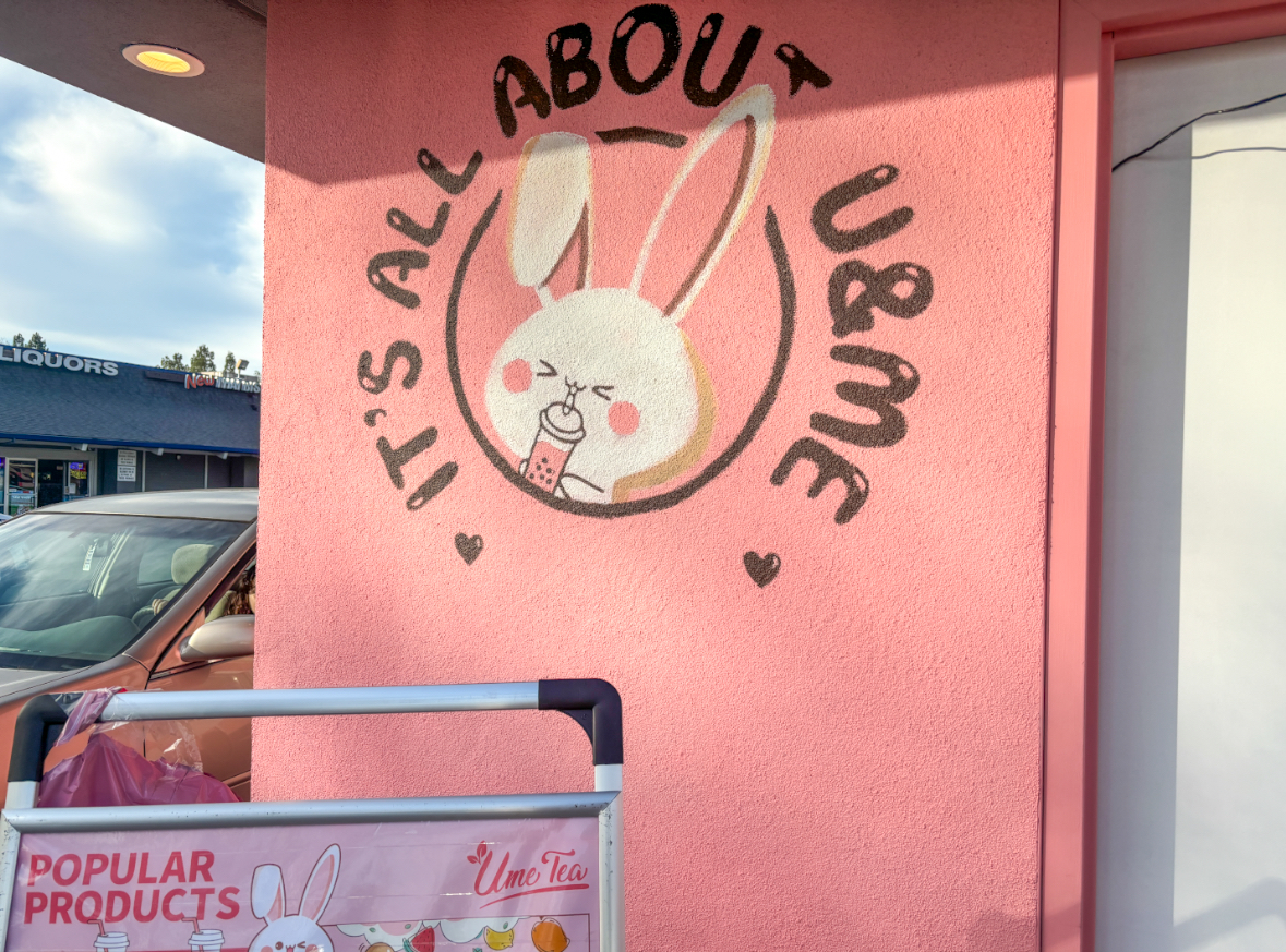 Umes adorable bunny mascot welcomes customers as they walk or drive up to order.
