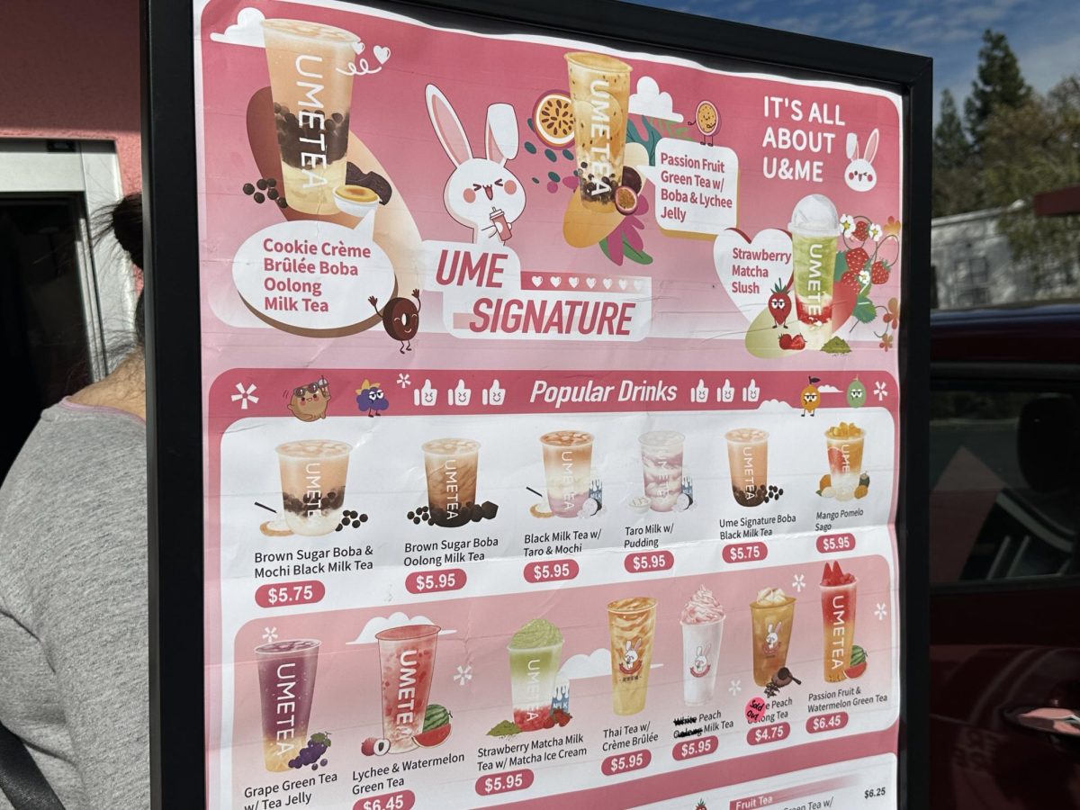 Ume Teas extensive and cute menu of appetizing drinks stand out to welcome customers.
