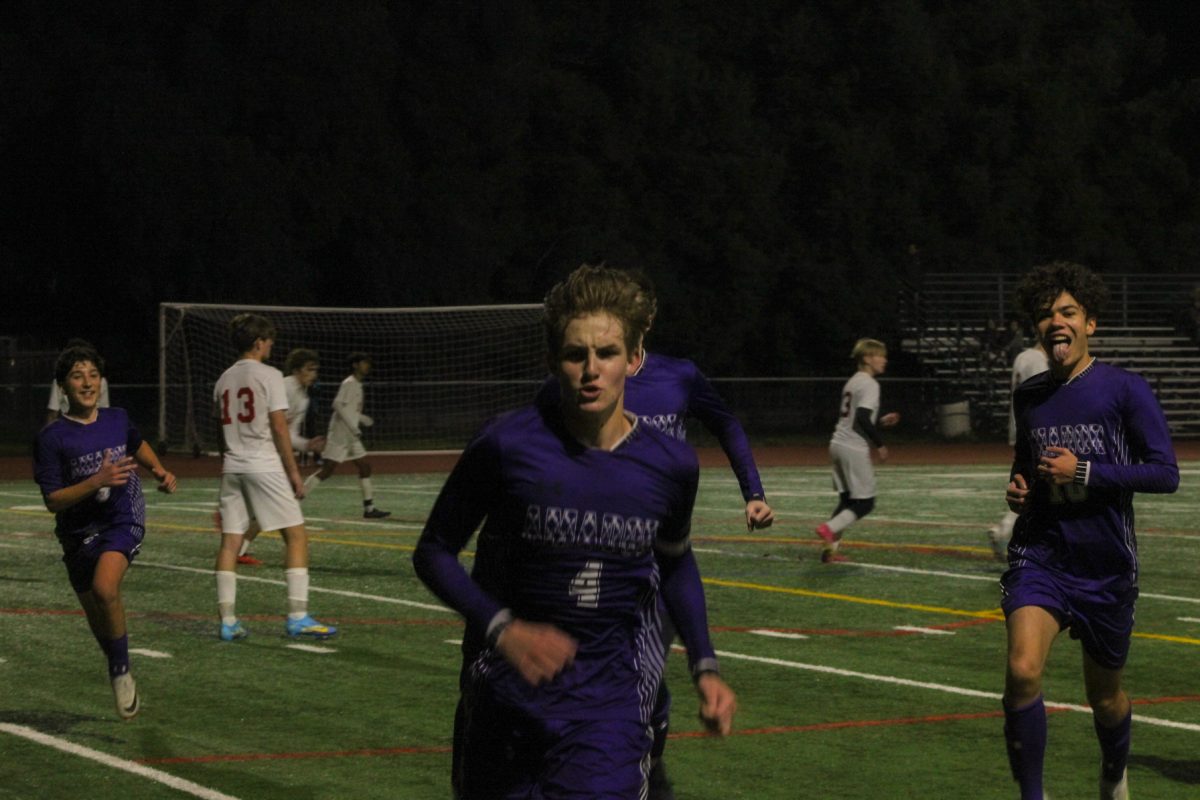 Center back Isaac Hilton ('24) rushes the camera after scoring a game winning free kick. I'll get the shot next time, I promise!