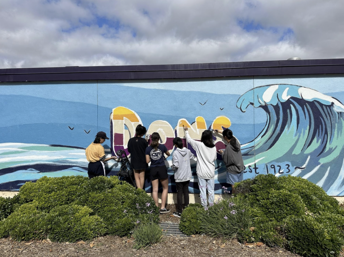 The AV Art Club paints their Centennial Mural to celebrate 100 years of Amador.