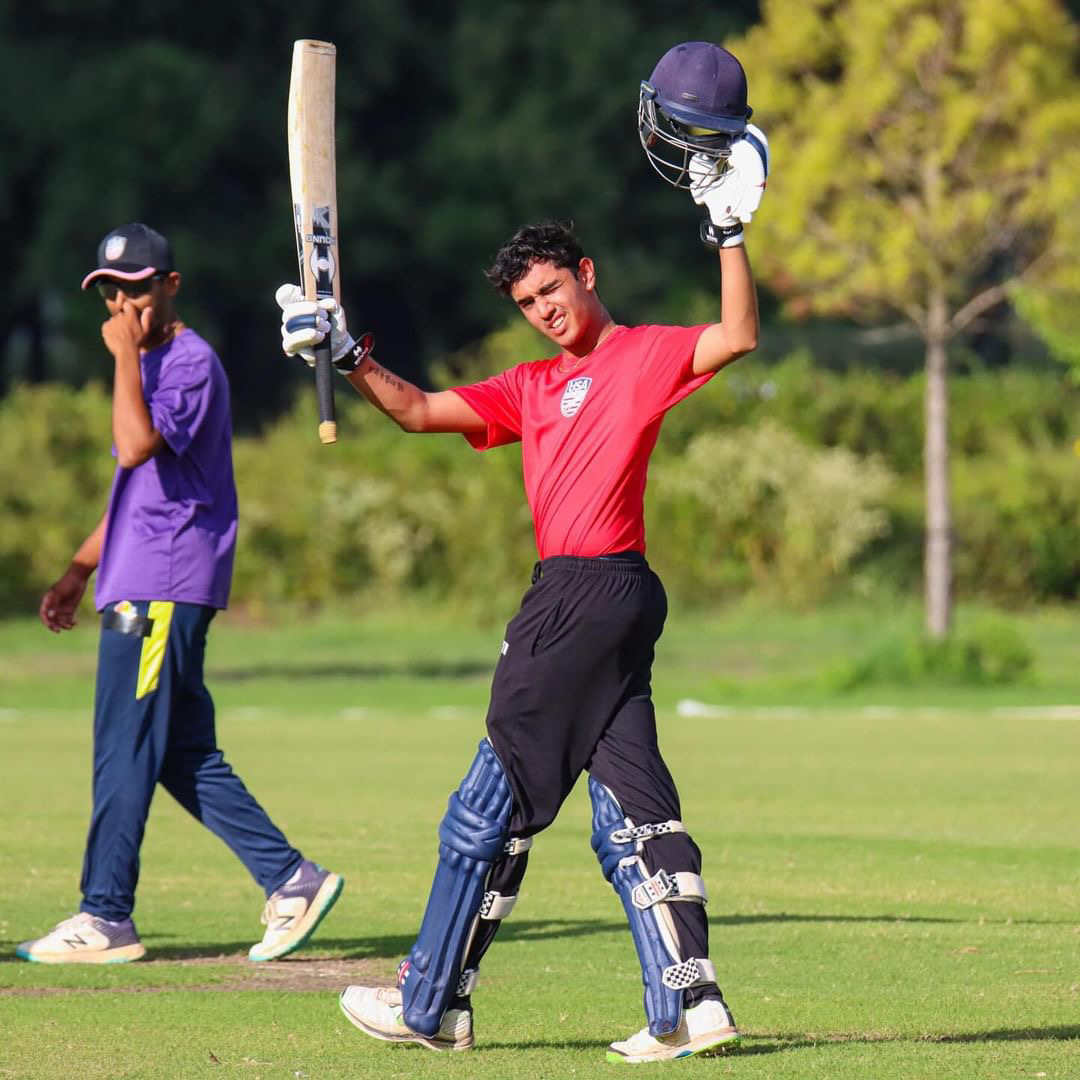 Aryaman Suri (24) scores a century for the West Zone against the South Zone in the national U17 championships. (Provided by Aryaman Suri)