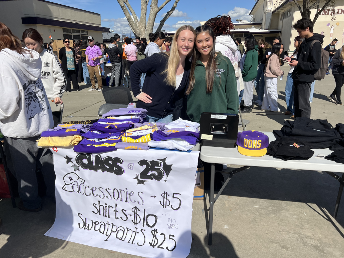 Class of '25 sold Amador gear from head to toe; shirts, hats, and sweatpants were all available.