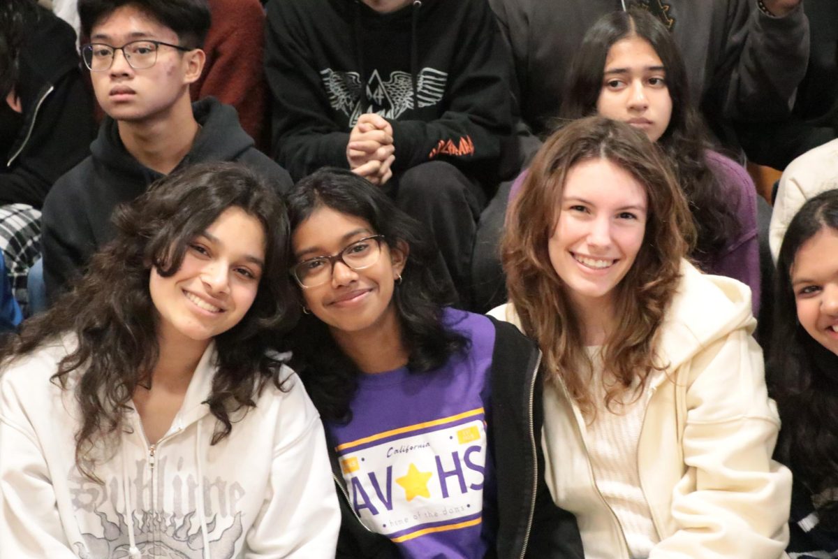 Students smile as they watch the performances. 