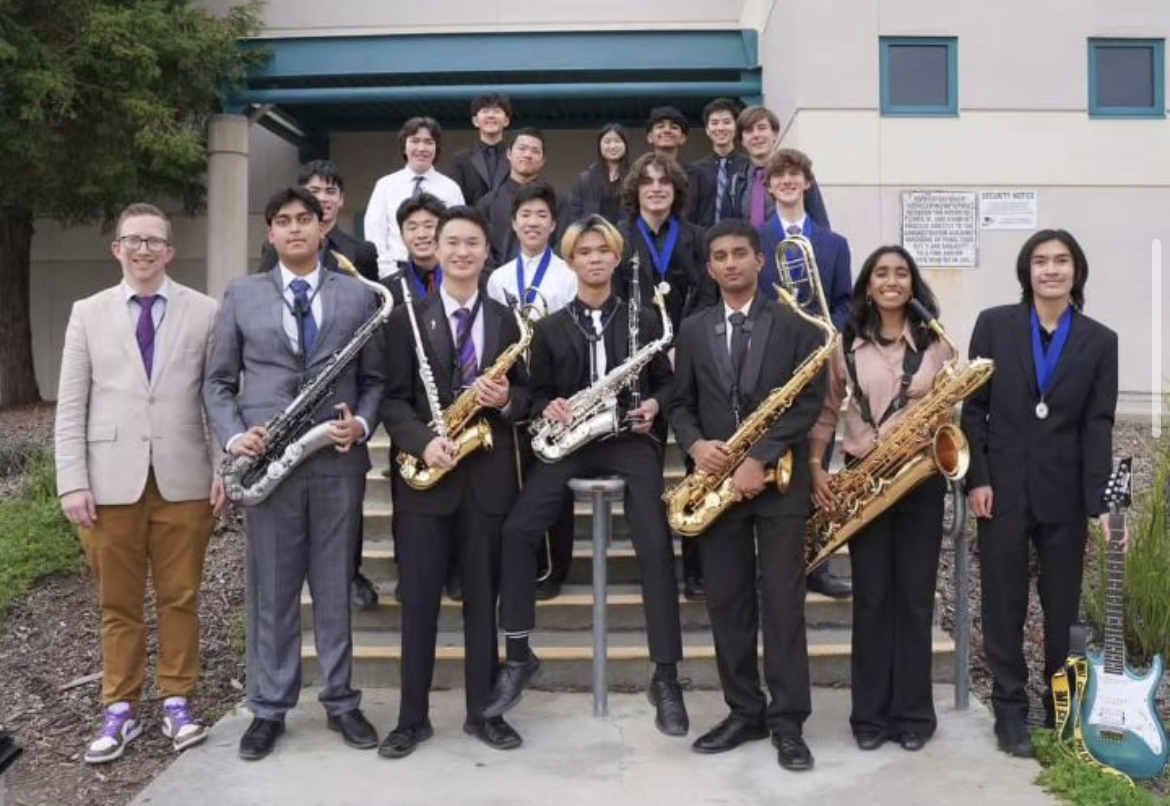 Amador Valleys Jazz A poses after a successful performance at the Campana Jazz Festival.