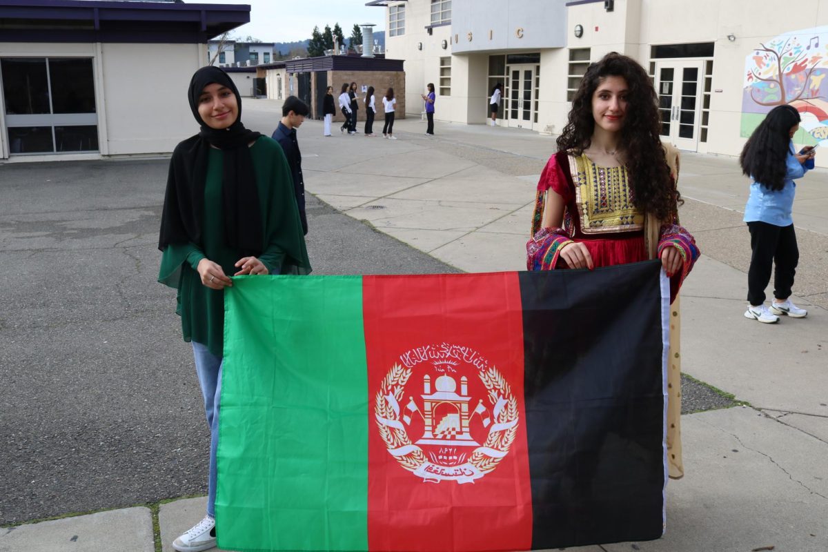 Two students represent their home country of Afghanistan. 