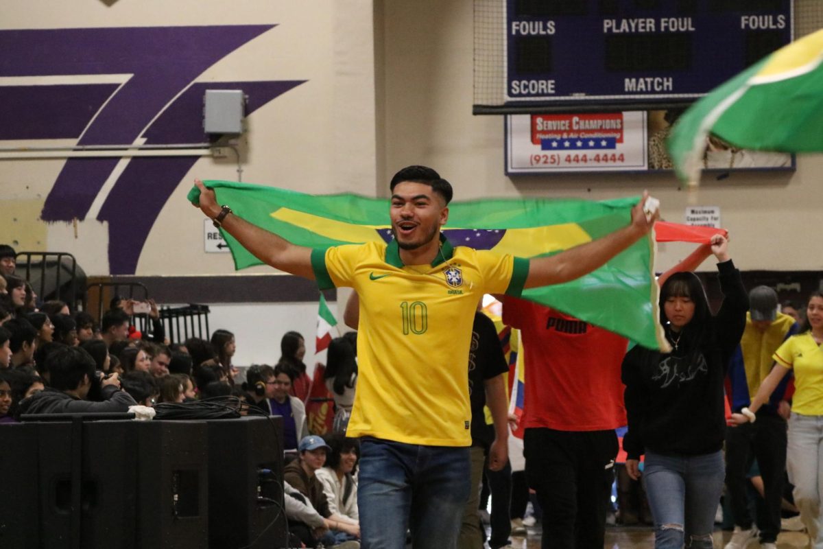 Luke Bell ('24) represents his Brazilian background with a Brasil flag and jersey.