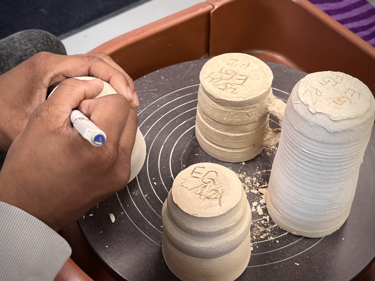 Today, the student's projects will go into the kiln for finishing.