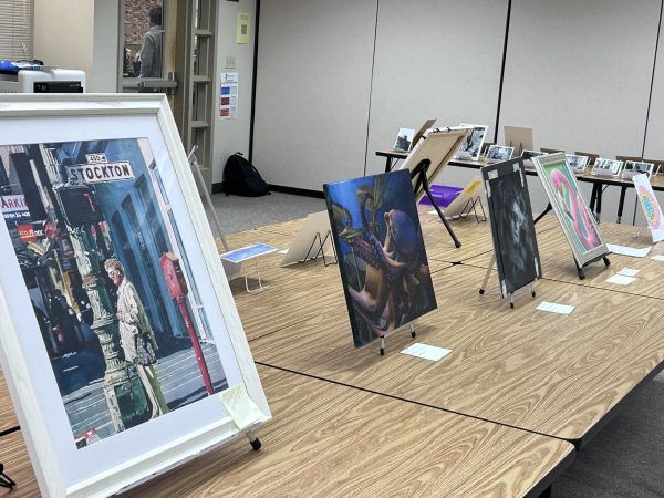 The art pieces are displayed in the Library Lab A for students who are interested to come by and see.