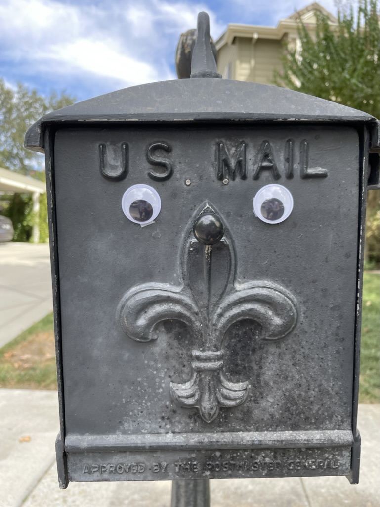 Eyebombing is easy. Simply find something that could be a face and add a pair of googly eyes.
