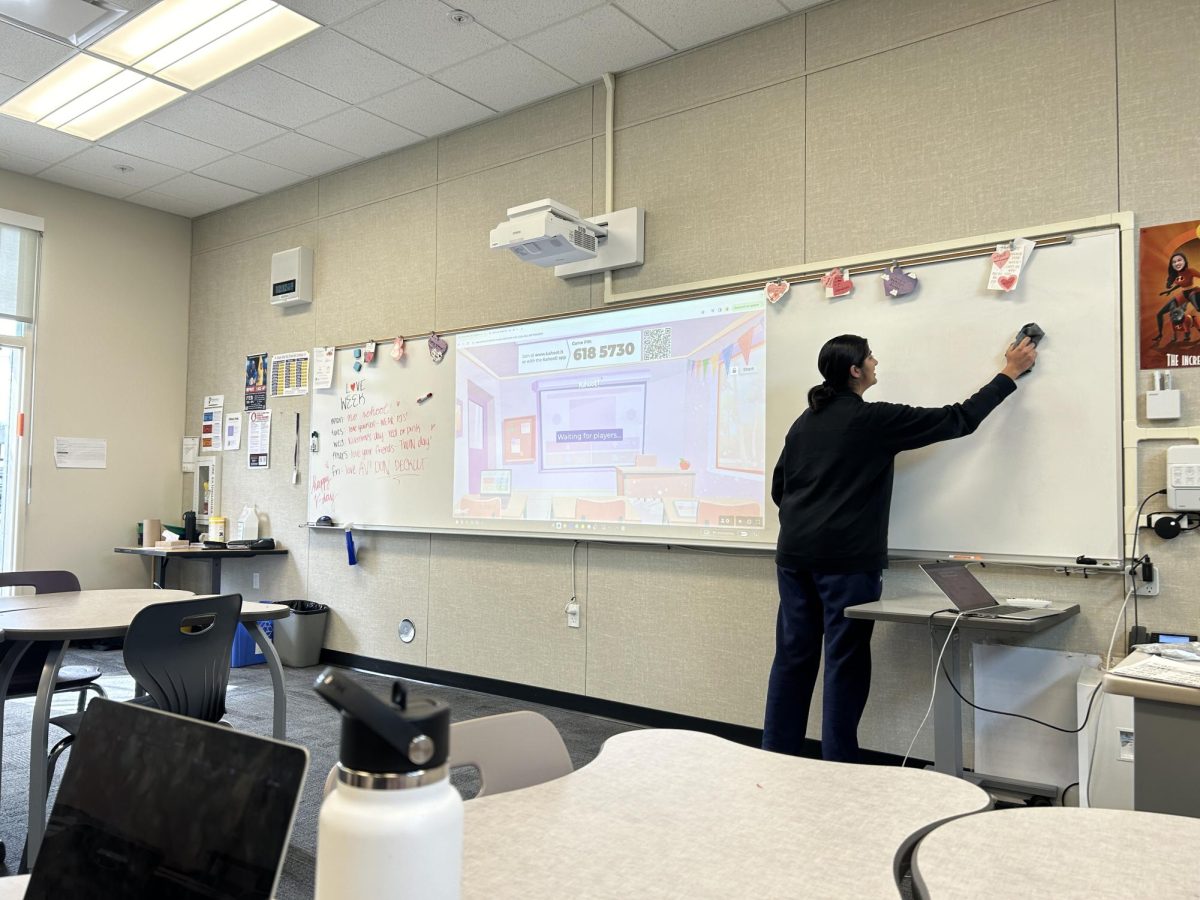 Gauri Chawla (25) starts off the Psych Club meeting with a Kahoot game to help members prepare for their upcoming exam.