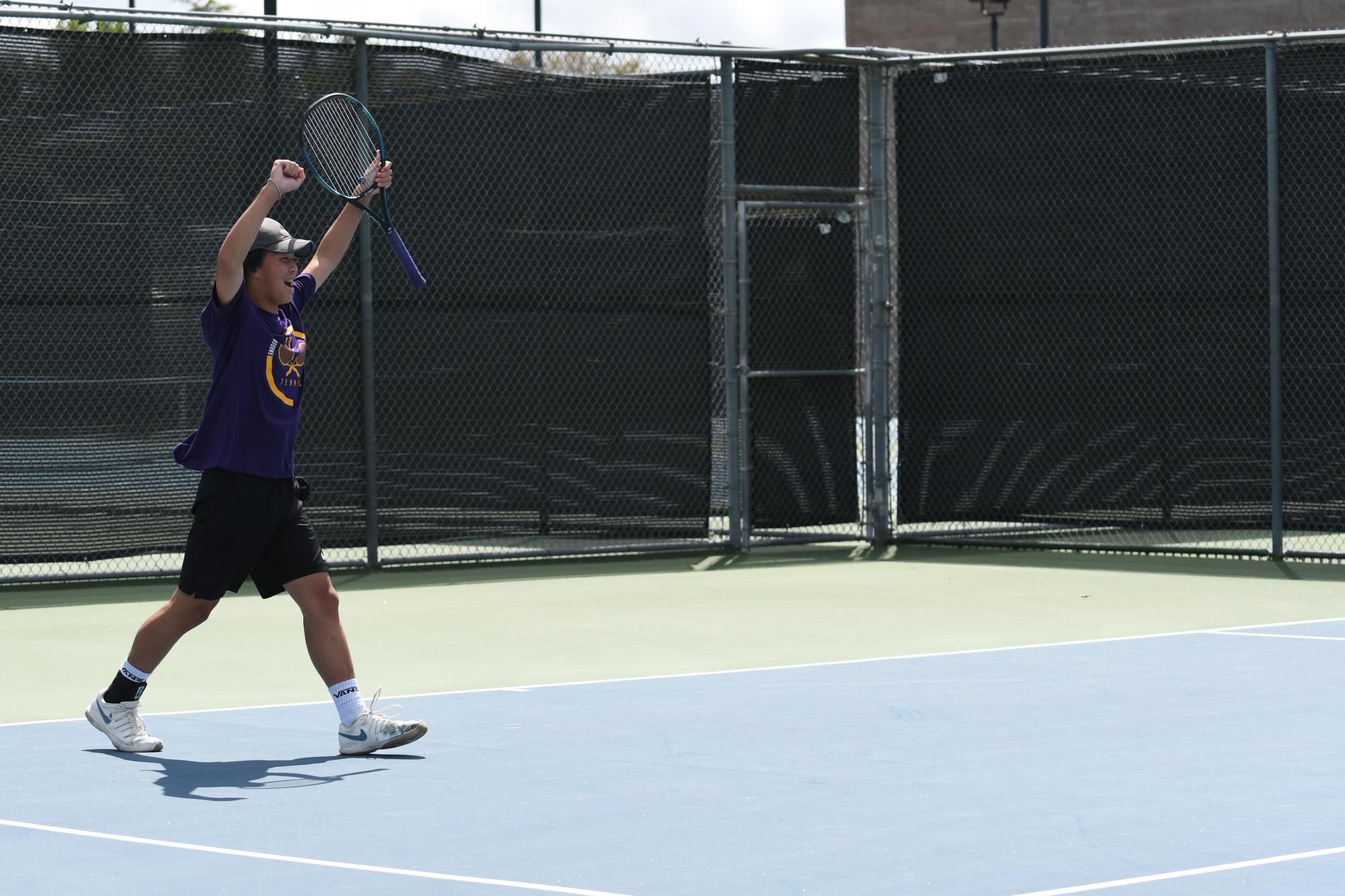 Freshman Dashel Parkinson-Lubold and Sophomore Fan Jia dominate annual Men's EBAL Doubles Tennis Championship Winning First Place 🥇