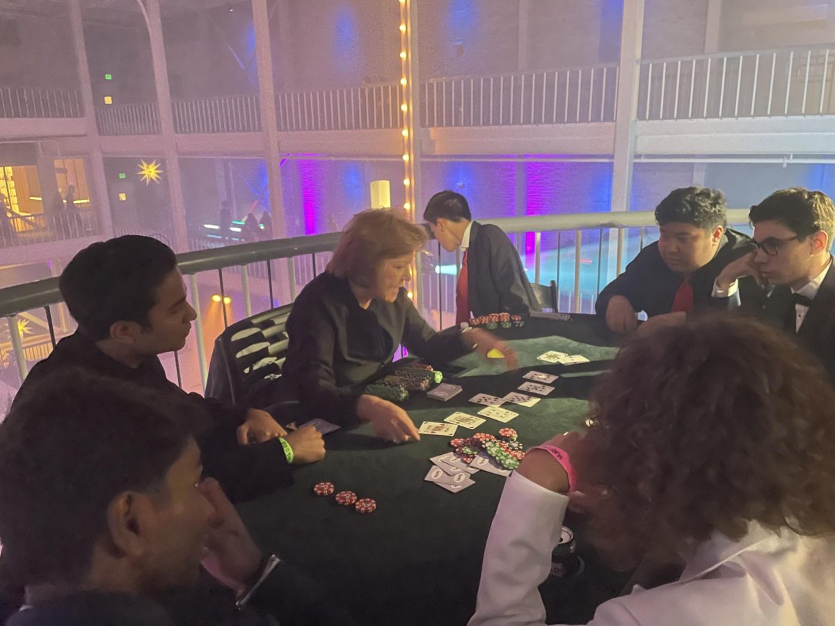 Zenil Koovejee ('24), Keith Li ('24) and other senior friends stacked chips all night at the top floor poker table.